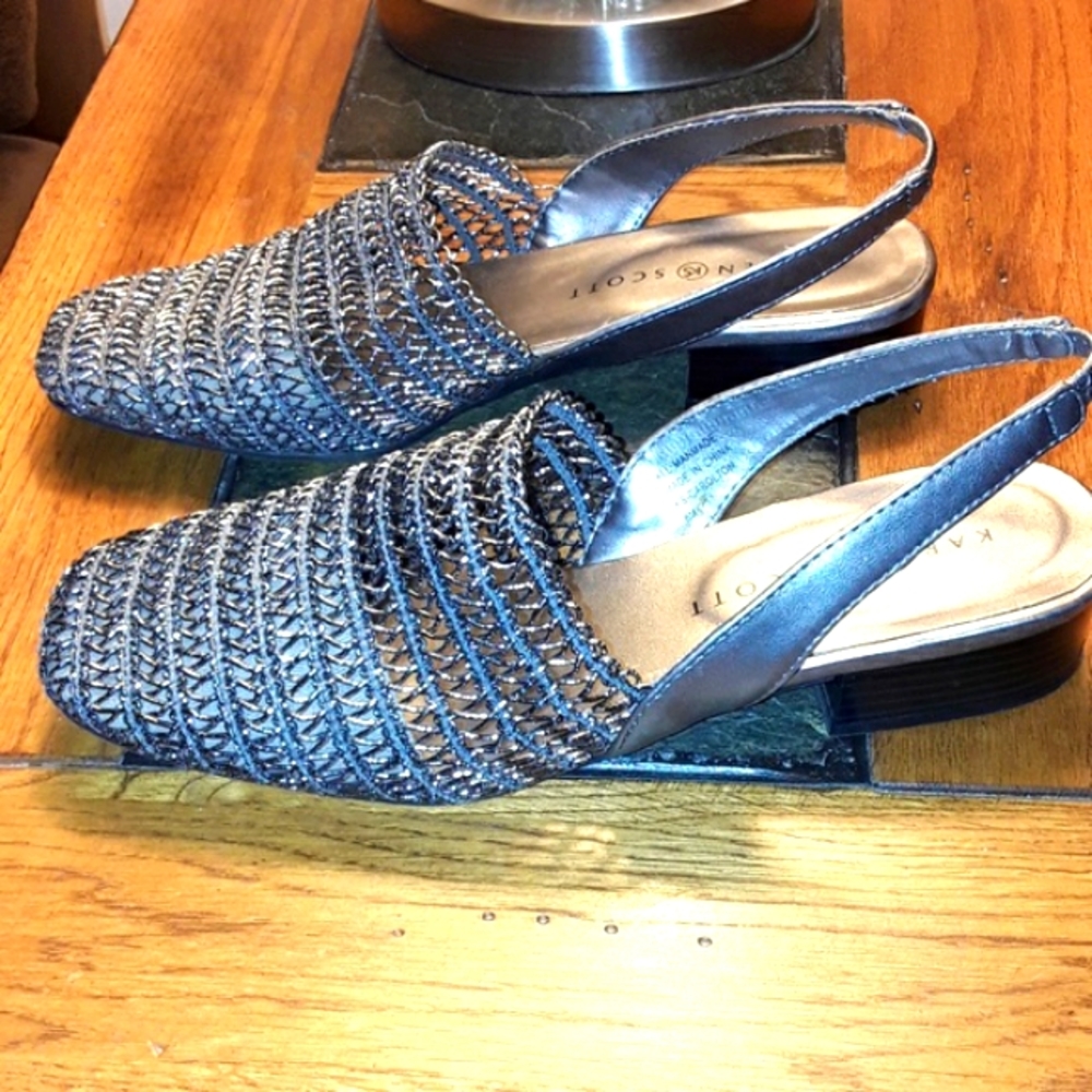 Karen Scott  Silver Sling Top Shoes:  Size 8 M.